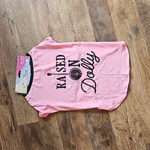 Doggy Parton raised on Dolly country music Dog pet tee sz Large BNWT